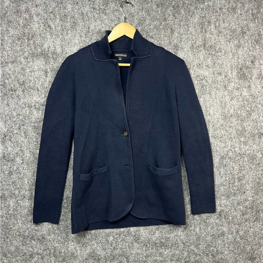 J.Crew Mercantile Navy Blue Cotton Knit Blazer / Cardigan Women’s Size Small